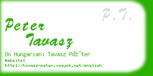 peter tavasz business card